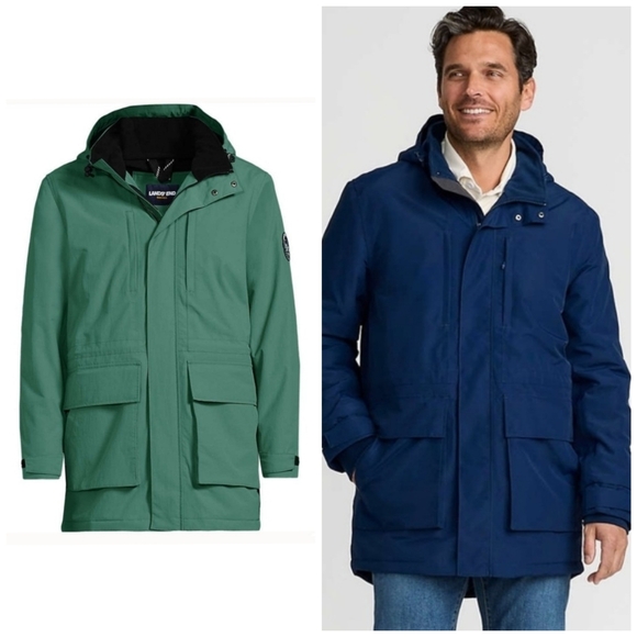 Land's End Men's Green Squall Insulated Parka Jacket